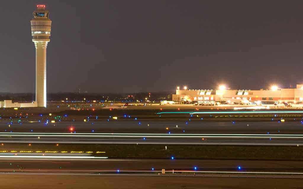 The Atlanta airport at night