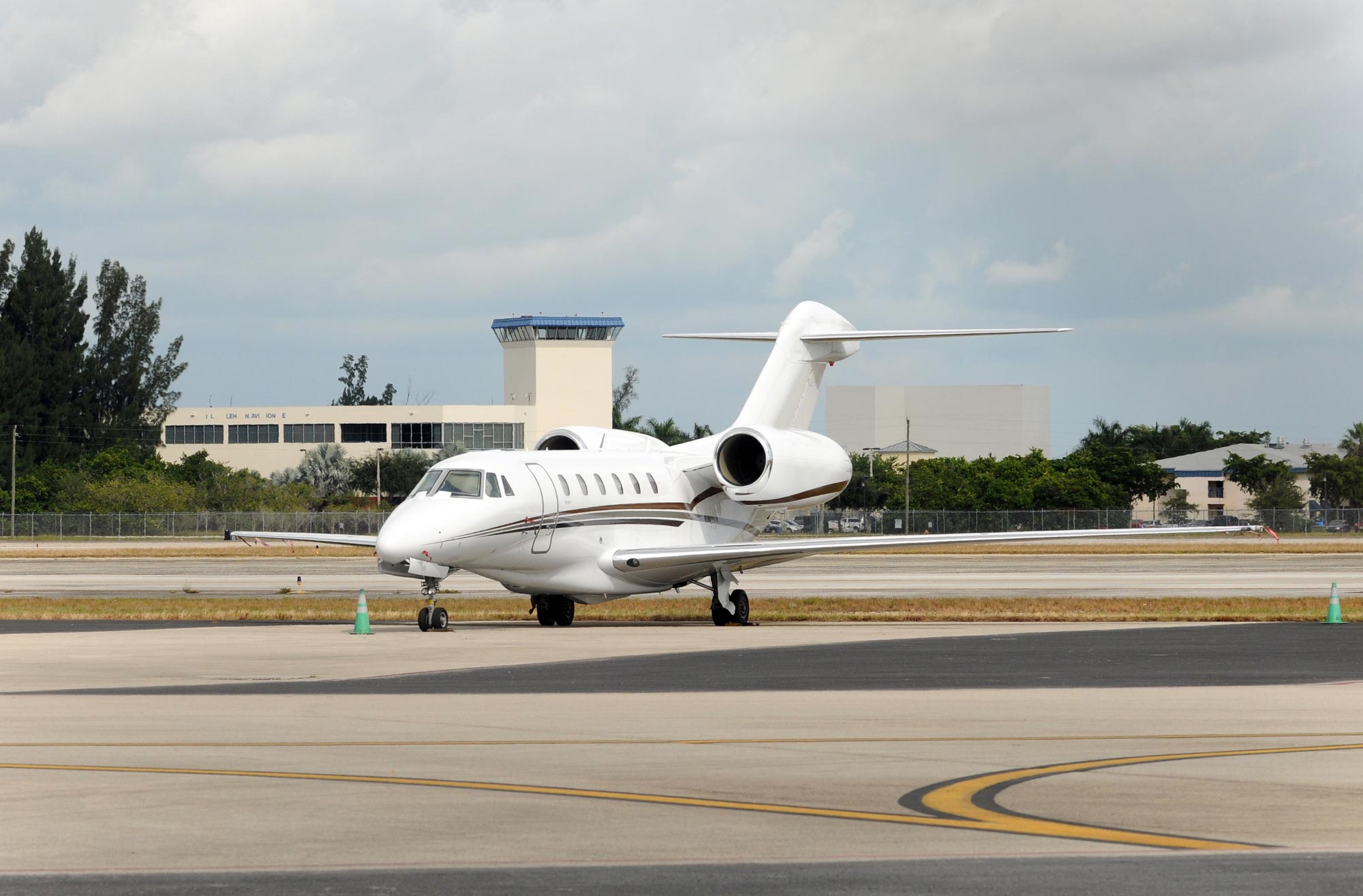 A Cessna Citation CJ2 private jet waiting for departure