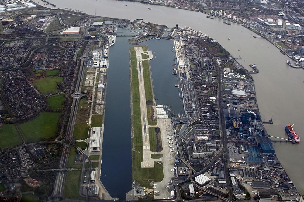 An Avro RJ85 Taking Off from London City Airport