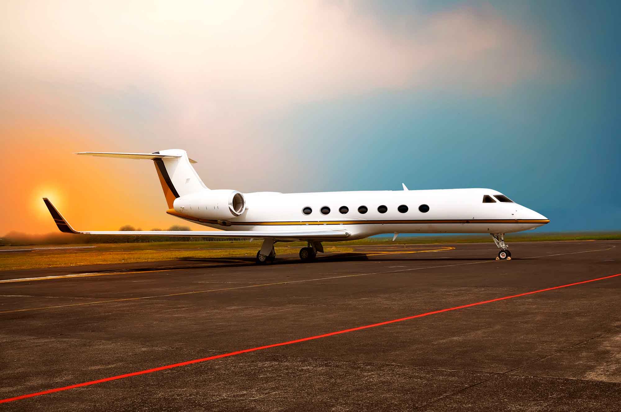 A gulfstream waiting to depart