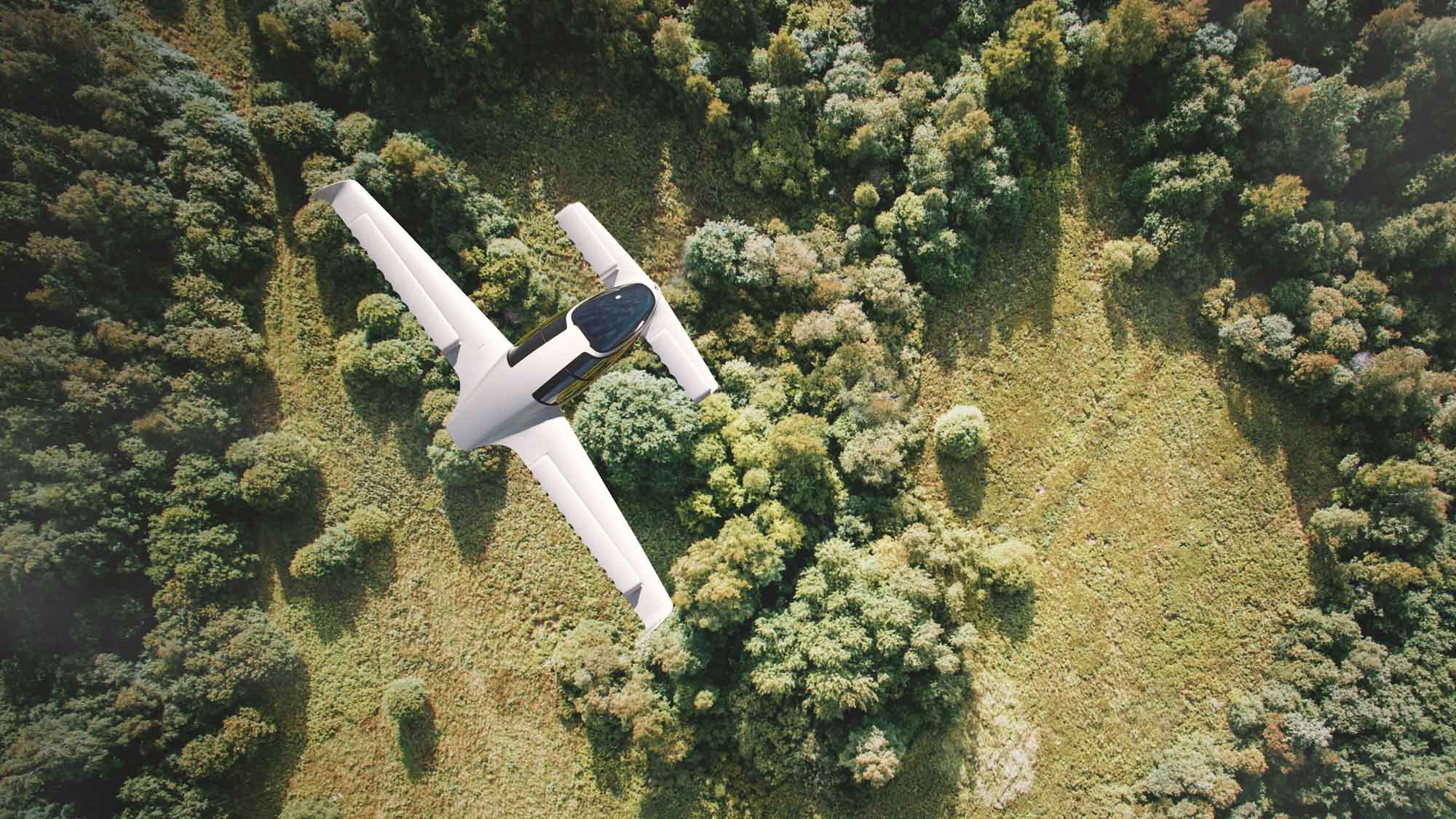 a Lilium jet flying through the air