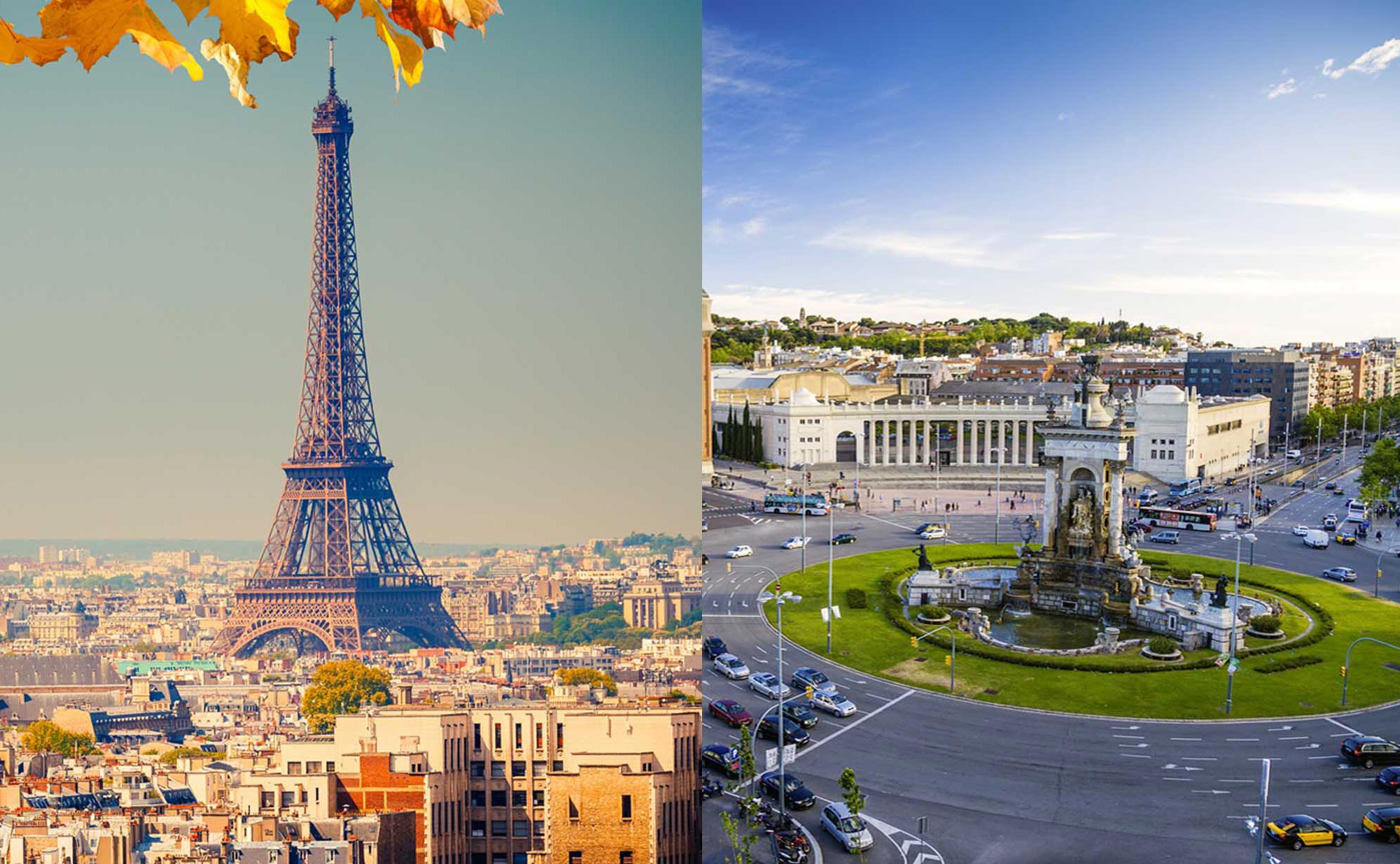 Paris and Barcelona