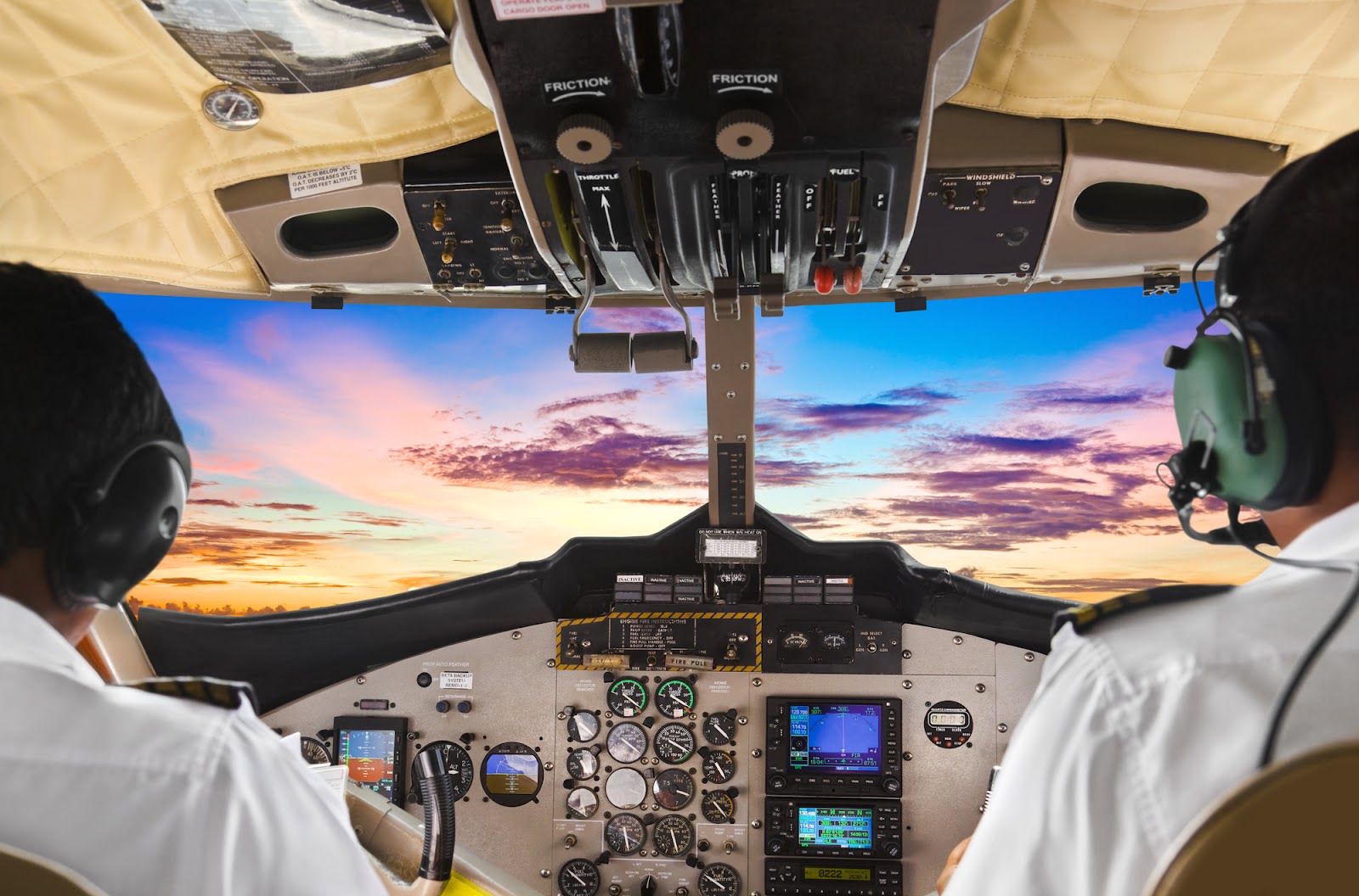  two pilots in the cockpit while flying