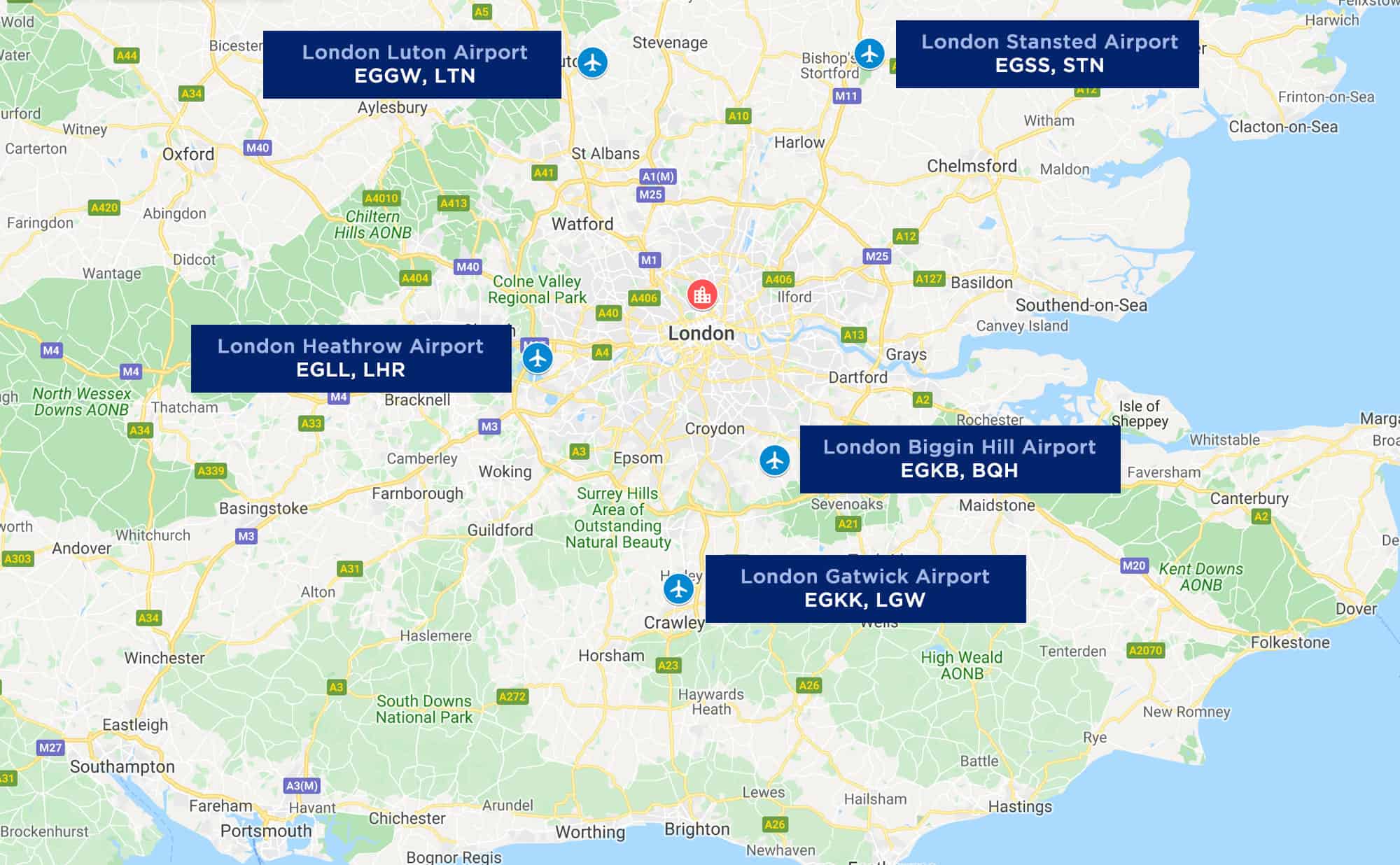 Popular London Airports