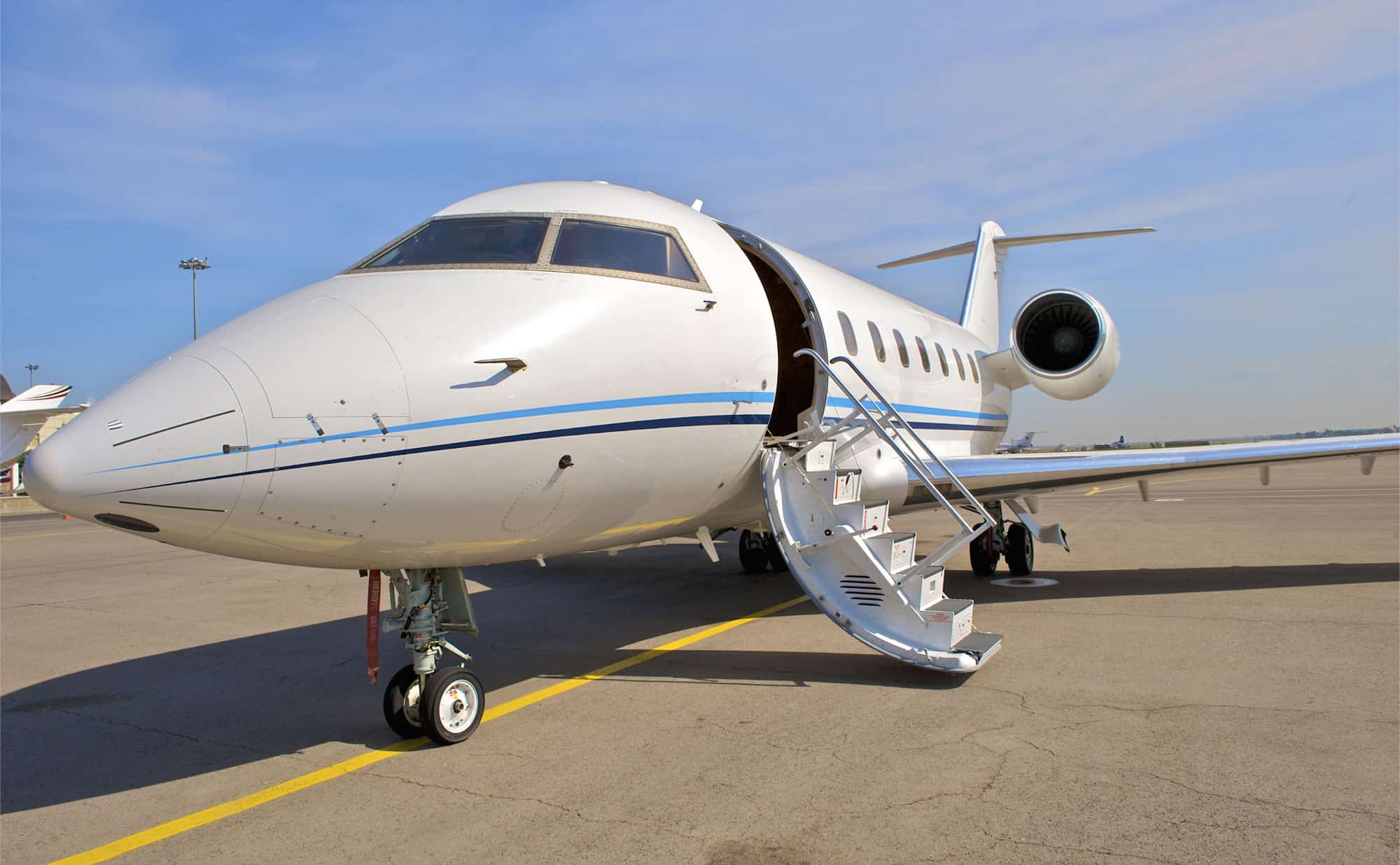 a private jet ready to board