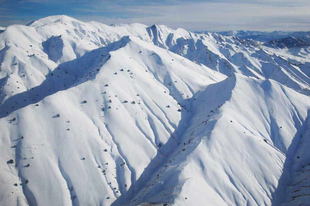 mountains with snowy tops