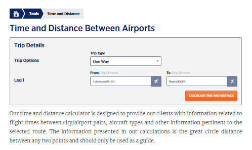 time and distance calculator
